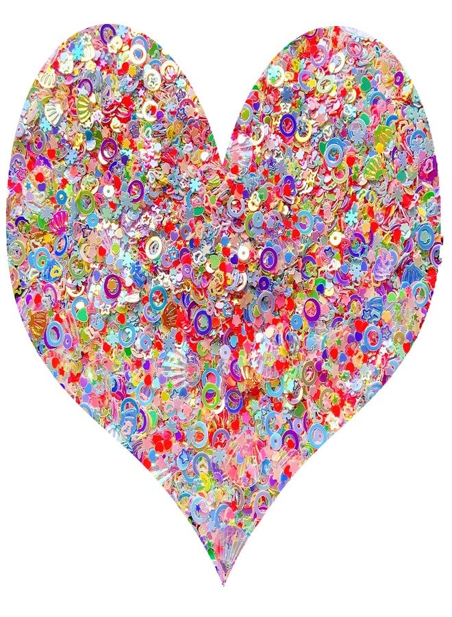 EHOPE Heart Star Butterfly Craft Sequins Holographic Nail Glitte Confetti Shell Snowflakes Nail Art Holographic Glitter Nail Art Glitter Sequins for Women Girls Nail Decoration(Mixed colors-50G) - Image 2